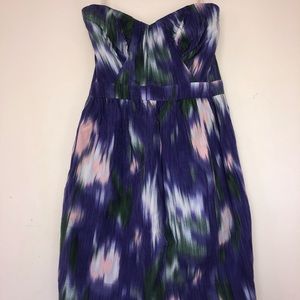 Shoshanna purple strapless dress with pockets